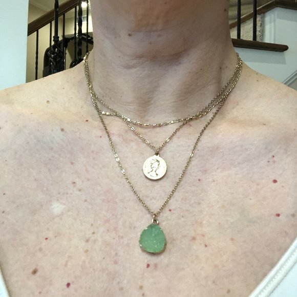 Altar'd State Jewelry - Altar'd State 3 Strand Gold Plated Pendant Necklace Jewelry Women Teen